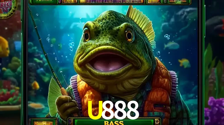 Personagem de peixe pescador do popular jogo de slot com tema de pescaria, uma das emocionantes opções de caça-níqueis para jogar e ganhar no cassino U888.
